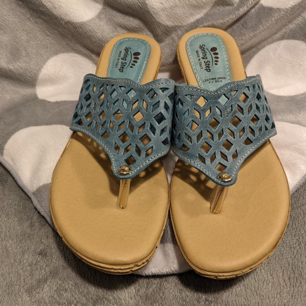 Spring Step Amerena Wedge Sandals. Sz 7.5-8 (38) New in box